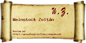 Weinstock Zoltán névjegykártya